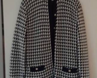 Saks Fifth Avenue Houndstooth Knit Cardigan
