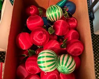 Vintage Satin Christmas Ornaments Lot
