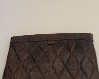 Vintage Palizzio Quilted Snakeskin Clutch Handbag