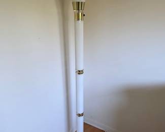 Mid-Century Modern Lucite and Brass Torchiere Floor Lamp