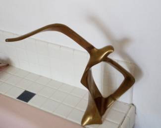 Mid Century Modern Brass Seagull Sculpture