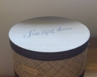 Vintage Saks Fifth Avenue "Hat Box" with Plaid Pattern