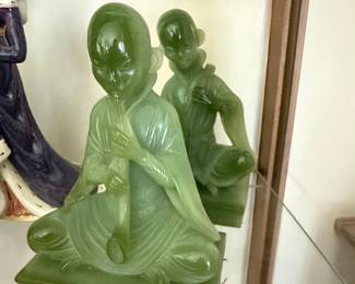 Wony of Italy Faux Jadeite Monk Figurines