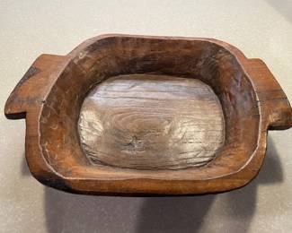 Wood dough bowl