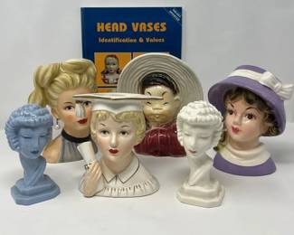 004 Vintage Head Vases And Art Deco Style Busts