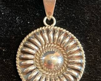 Silver Melon Concho Pendant