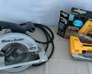Electric Staple  Nail Gun Black  Decker Saw