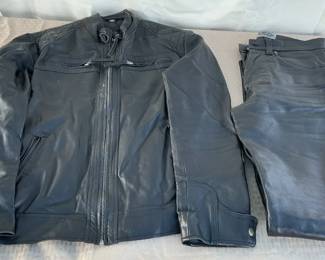 Black Leather Jacket And Pants