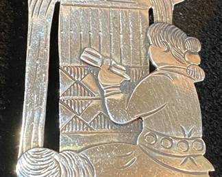 Silver Rug Weaver Pin