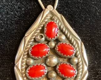 Sterling And Red Pendant