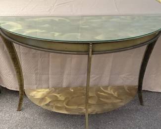 Brass Half Moon Table