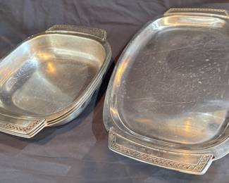 GC1213 3 stainless steel bowls and 3 platters