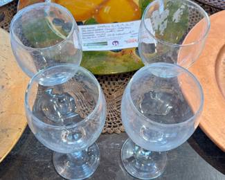 GC102 Four small white wine glasses