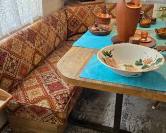 Mid century kitchen nook complete with storage in seats