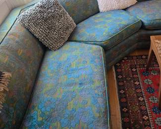 Super cool Mid Century sectional sofa by Rudins. Fabulous, colorful and so comfy! 2 piece sectional