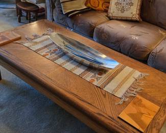 Vintage solid oak coffee table