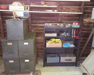 Vintage metal storage bins