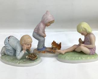 Birdie, Finish Line, and Can I Help? Ceramic Figurines
