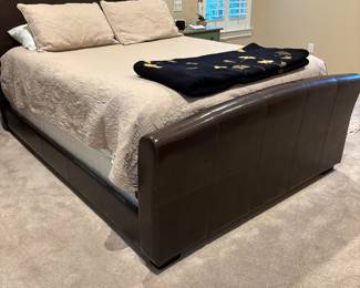 Beautiful Faux Leather Platform Bed Perfect Condition! $500 Call Donna at 850-516-2425 to Buy!