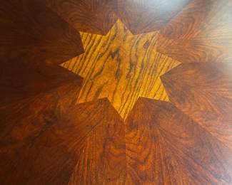 Wood and iron table and 4 chairs