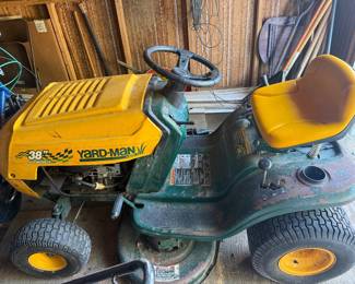 38” yard man riding lawnmower