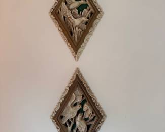 Diamond shaped decorative wall plaques 