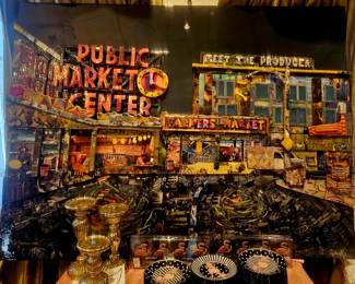 Public market 3D pastiche collage