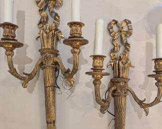 Antique brass wall sconces