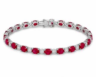 Lot 8301 Ruby White Sapphire Bracelet