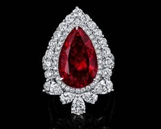 Lot 8276 Unheated Ruby Diamond RingGIA Certified
