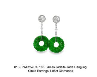 Lot 8165 Jadeite Jade Dangling Earrings