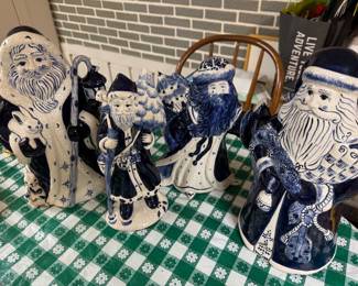 Blue and white Santa collection