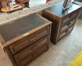 Pr of storage pieces with three drawers