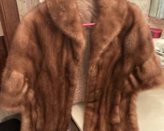 Mink fur cape