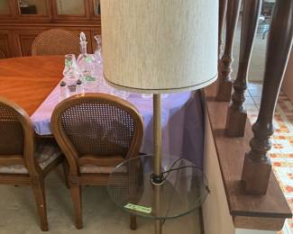 Floor lamp with built in table top