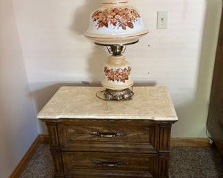 Marble Top Nightstand Table
