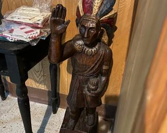 Carved Wood Native American Statue