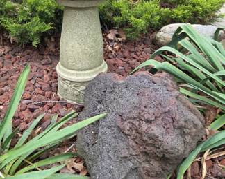 Huge Lava Rock & Bird Bath