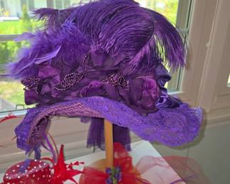 Purple hat hand made by Nancee...
