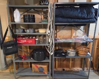 Canning Jars and more, plus metal shelves