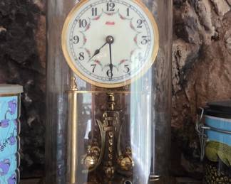 Vintage Anniversary Clock with glass dome