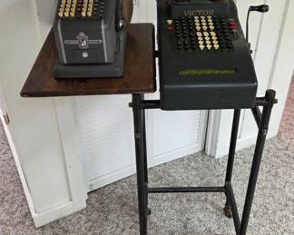 Antique Adding machine on stand