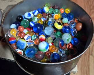 Vintage can of Marbles