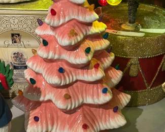 Modern pink lighted tree
