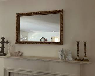 Beautiful framed mantle mirror.