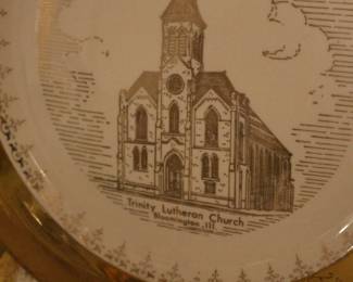Trinity Lutheran Church plates - Bloomington Illinois