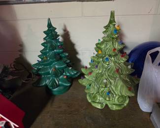 Early porcelain Christmas trees