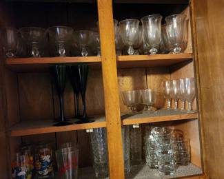 Smurfs Glasses, Darryl's Glasses, Crystal Stemware