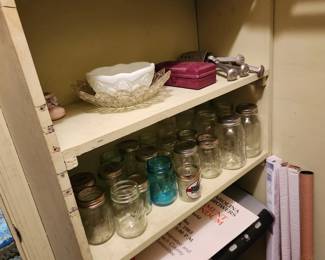 Milk Glass, Canning Jars