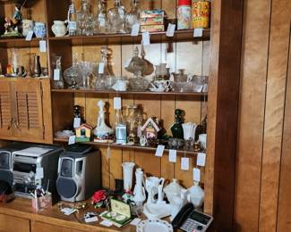 Milk Glass, Vintage Toys, Crystal Including Decanters
